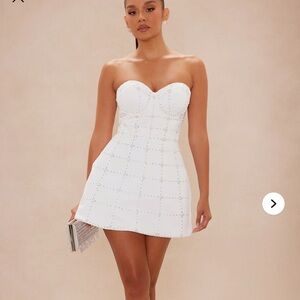 White Strapless Mini Dress